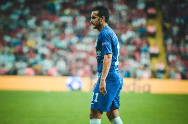 Istanbul, Turkey - August 14, 2019: Pedro during the UEFA Super Cup Finals match between Liverpool and Chelsea at Vodafone Park in Vodafone Arena, Turkey