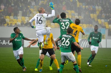 LVIV, UKRAINE - November 07, 2019: Mathieu Debuchy player during the UEFA Europa League match between Alexandria (Ukraine) vs AS Saint Etienne (France), Ukraine
