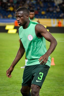 DNIPRO, UKRAINE - September 10, 2019: Jamilu Collins player during the friendly match between national team Ukraine against Nigeria national team, Ukraine