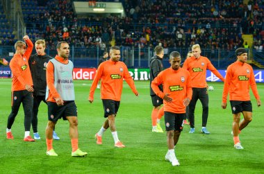 KHARKIV, UKRAINE - September 18, 2019: Shakhtar Donetsk  player left th field during the UEFA Champions League match between Shakhtar Donetsk vs Manchester City, Ukraine