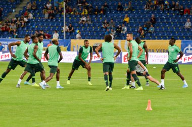 DNIPRO, UKRAINE - September 10, 2019: Nigeria Football player during the friendly match between national team Ukraine against Nigeria national team, Ukraine