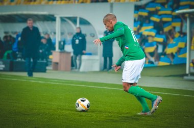 LVIV, UKRAINE - November 07, 2019:  Wahbi Khazri player during the UEFA Europa League match between Alexandria (Ukraine) vs AS Saint Etienne (France), Ukraine