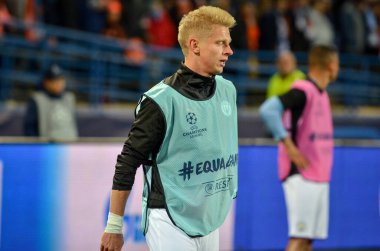KHARKIV, UKRAINE - September 18, 2019: Oleksandr Zinchenko player during the UEFA Champions League match between Shakhtar Donetsk vs Manchester City (England), Ukraine