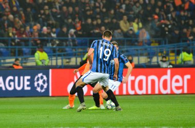 KHARKIV, UKRAINE - December 11, 2019: Berat Djimsiti player during the UEFA Champions League match between Shakhtar vs Atalanta Bergamasca Calcio BC (Italy), Ukraine