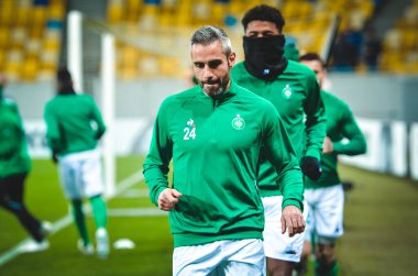 LVIV, UKRAINE - November 07, 2019: Loic Perrin player during the UEFA Europa League match between Alexandria (Ukraine) vs AS Saint Etienne (France), Ukraine