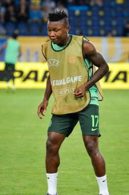 DNIPRO, UKRAINE - September 10, 2019: Samuel Kalu player during the friendly match between national team Ukraine against Nigeria national team, Ukraine