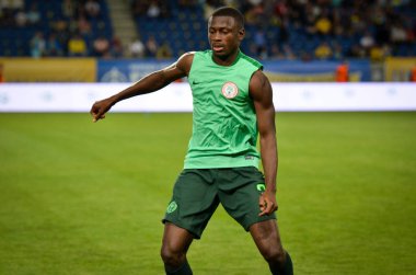 DNIPRO, UKRAINE - September 10, 2019: Jamilu Collins player during the friendly match between national team Ukraine against Nigeria national team, Ukraine