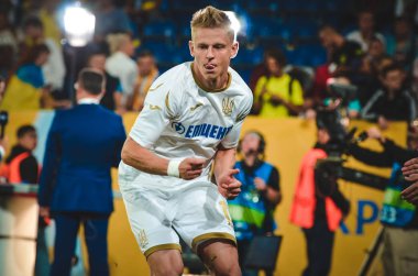 DNIPRO, UKRAINE - September 10, 2019: Oleksandr Zinchenko player during the friendly match between national team Ukraine against Nigeria national team, Ukraine