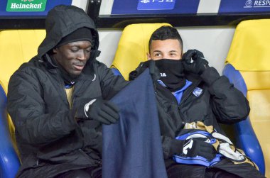 KHARKIV, UKRAINE - December 11, 2019: Atalanta reserve footballers during the UEFA Champions League match between Shakhtar vs Atalanta Bergamasca Calcio BC (Italy), Ukraine