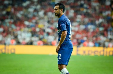 Istanbul, Turkey - August 14, 2019: Pedro during the UEFA Super Cup Finals match between Liverpool and Chelsea at Vodafone Park in Vodafone Arena, Turkey