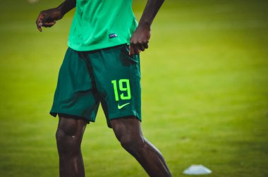 DNIPRO, UKRAINE - September 10, 2019: Paul Onuachu player during the friendly match between national team Ukraine against Nigeria national team, Ukraine