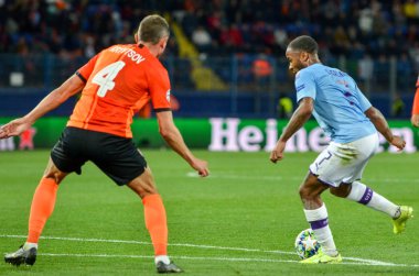 KHARKIV, UKRAINE - September 18, 2019: Raheem Sterling player during the UEFA Champions League match between Shakhtar Donetsk vs Manchester City (England), Ukraine