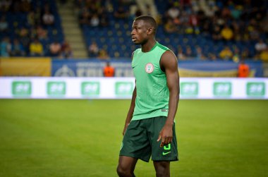 DNIPRO, UKRAINE - September 10, 2019: Jamilu Collins player during the friendly match between national team Ukraine against Nigeria national team, Ukraine