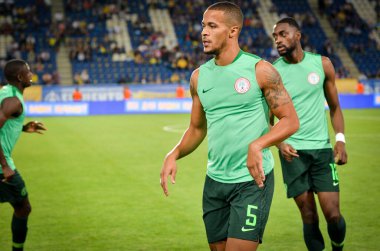 DNIPRO, UKRAINE - September 10, 2019: William Troost-Ekong player during the friendly match between national team Ukraine against Nigeria national team, Ukraine