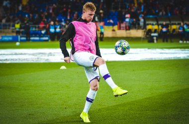 KHARKIV, UKRAINE - September 18, 2019: Kevin De Bruyne during the UEFA Champions League match between Shakhtar Donetsk vs Manchester City (England), Ukraine