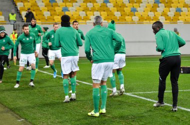 LVIV, UKRAINE - November 07, 2019:  AS Saint Etienne training session during the UEFA Europa League match between Alexandria (Ukraine) vs AS Saint Etienne (France), Ukraine