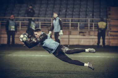 KHARKIV, UKRAINE - December 11, 2019: Pierluigi Gollini during the UEFA Champions League match between Shakhtar vs Atalanta Bergamasca Calcio BC (Italy), Ukraine