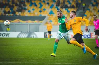 LVIV, UKRAINE - November 07, 2019: Loic Perrin player during the UEFA Europa League match between Alexandria (Ukraine) vs AS Saint Etienne (France), Ukraine