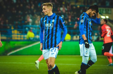 KHARKIV, UKRAINE - December 11, 2019: Timothy Castagne player during the UEFA Champions League match between Shakhtar vs Atalanta Bergamasca Calcio BC (Italy), Ukraine