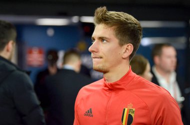 SAINT-PETERSBURG, RUSSIA - November 16, 2019: Football player during UEFA EURO 2020 qualifying match between national team Russia against Belgium national team, Russia