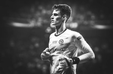 Istanbul, Turkey - August 14, 2019: Kepa Arrizabalaga  player during the UEFA Super Cup Finals match between Liverpool and Chelsea at Vodafone Park in Vodafone Arena, Turkey