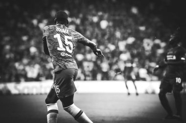 Istanbul, Turkey - August 14, 2019: Kurt Zouma player during the UEFA Super Cup Finals match between Liverpool and Chelsea at Vodafone Park in Vodafone Arena, Turkey