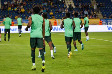 DNIPRO, UKRAINE - September 10, 2019: Nigeria Football player during the friendly match between national team Ukraine against Nigeria national team, Ukraine