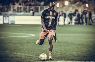 Kyiv, Ukrayna - 14 Ekim 2019: Uefa Euro 2020 ön eleme karşılaşmasında Ukrayna milli takımı Ukrayna ile Ukrayna milli takımı arasında oynanan karşılaşmada Danilo Pereira oyuncusu