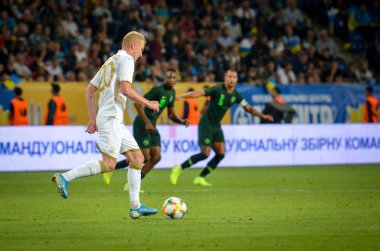 DNIPRO, UKRAINE - September 10, 2019: Viktor Kovalenko player during the friendly match between national team Ukraine against Nigeria national team, Ukraine