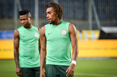 DNIPRO, UKRAINE - September 10, 2019: Alex Iwobi player during the friendly match between national team Ukraine against Nigeria national team, Ukraine