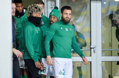 LVIV, UKRAINE - November 07, 2019: Mathieu Debuchy player during the UEFA Europa League match between Alexandria (Ukraine) vs AS Saint Etienne (France), Ukraine