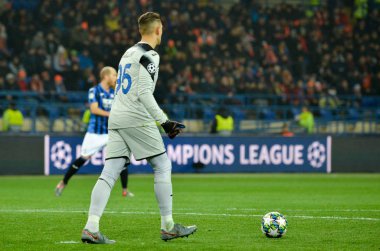 KHARKIV, UKRAINE - December 11, 2019: Pierluigi Gollini player during the UEFA Champions League match between Shakhtar vs Atalanta Bergamasca Calcio BC (Italy), Ukraine