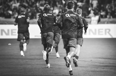 Kyiv, Ukrayna - 14 Ekim 2019: Cristiano Ronaldo ve Uefa Euro 2020 ön eleme maçında Ukrayna ile Portekiz milli takımı Ukrayna arasında oynanan karşılaşma