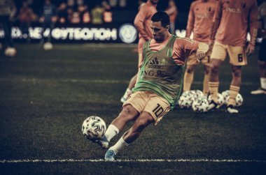 SAINT-PETERSBURG, RUSSIA - November 16, 2019: Eden Hazard and Belgium national football team training session during UEFA EURO 2020 qualifying match between Russia against Belgium, Russia