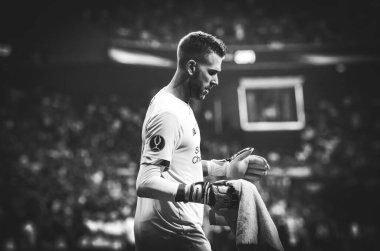 İstanbul, Türkiye - 14 Ağustos 2019: Vodafone Arena, Türkiye 'deki Vodafone Park' ta Liverpool ile Chelsea arasında oynanan Uefa Süper Kupası Finalleri 'nde Adrian oyuncusu