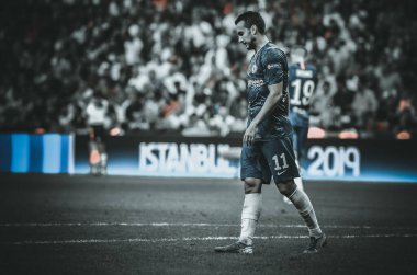 Istanbul, Turkey - August 14, 2019: Pedro player during the UEFA Super Cup Finals match between Liverpool and Chelsea at Vodafone Park in Vodafone Arena, Turkey