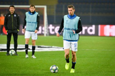 KHARKIV, UKRAINE - December 11, 2019:  Remo Freuler players during the UEFA Champions League match between Shakhtar vs Atalanta Bergamasca Calcio BC (Italy), Ukraine