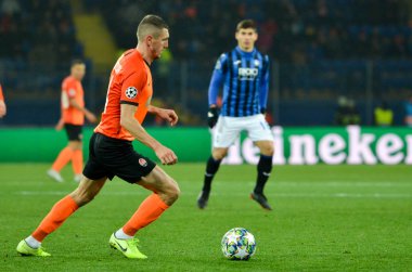 KHARKIV, UKRAINE - December 11, 2019: Sergiy Krivtsov player during the UEFA Champions League match between Shakhtar vs Atalanta Bergamasca Calcio BC (Italy), Ukraine