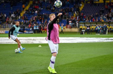 KHARKIV, UKRAINE - September 18, 2019: Kevin De Bruyne during the UEFA Champions League match between Shakhtar Donetsk vs Manchester City (England), Ukraine