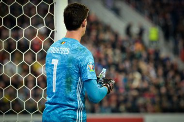 SAINT-PETERSBURG, RUSSIA - November 16, 2019: Thibaut Courtois player during UEFA EURO 2020 qualifying match between national team Russia against Belgium national team, Russia