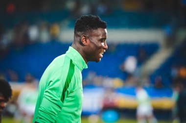 DNIPRO, UKRAINE - September 10, 2019: Paul Onuachu player during the friendly match between national team Ukraine against Nigeria national team, Ukraine