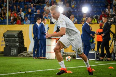 DNIPRO, UKRAINE - September 10, 2019: Oleksandr Zinchenko player during the friendly match between national team Ukraine against Nigeria national team, Ukraine