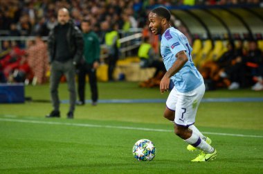 KHARKIV, UKRAINE - September 18, 2019: Raheem Sterling player during the UEFA Champions League match between Shakhtar Donetsk vs Manchester City (England), Ukraine