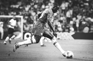 Istanbul, Turkey - August 14, 2019: Kurt Zouma during the UEFA Super Cup Finals match between Liverpool and Chelsea at Vodafone Park in Vodafone Arena, Turkey