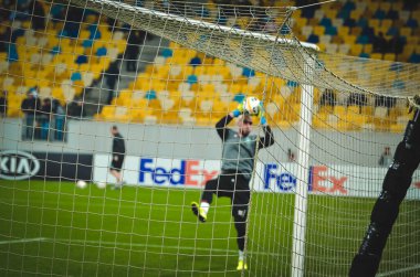 LVIV, UKRAINE - November 07, 2019: Stephane Ruffier during the UEFA Europa League match between Alexandria (Ukraine) vs AS Saint Etienne (France), Ukraine