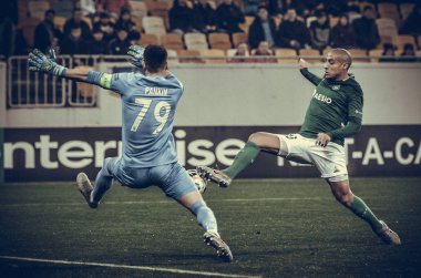 LVIV, UKRAINE - November 07, 2019: Wahbi Khazri player during the UEFA Europa League match between Alexandria (Ukraine) vs AS Saint Etienne (France), Ukraine