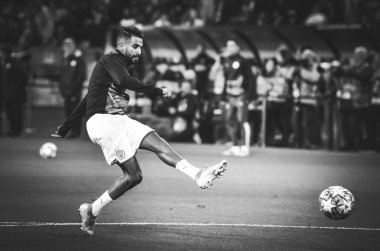KHARKIV, UKRAINE - September 18, 2019: Riyad Mahrez player during the UEFA Champions League match between Shakhtar Donetsk vs Manchester City (England), Ukraine
