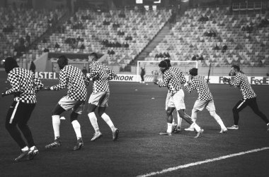 Lviv, Ukrayna - 28 Kasım 2019: Uefa Avrupa Ligi karşılaşmasında Woldria - Wolfsburg (Almanya), Ukrayna