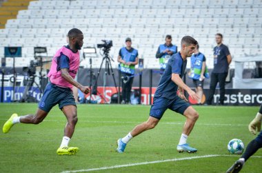 İstanbul, Türkiye - 14 Ağustos 2019: Uefa Süper Kupa Finallerinden önce Mason Mount Liverpool ile Chelsea arasında Vodafone Park, Vodafone Arena, Türkiye