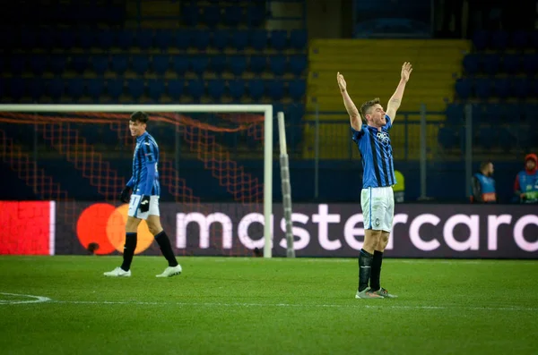 Kharkiv Ukraine December 2019 Atalanta Player Celebrate Team Getting Next — Stok fotoğraf